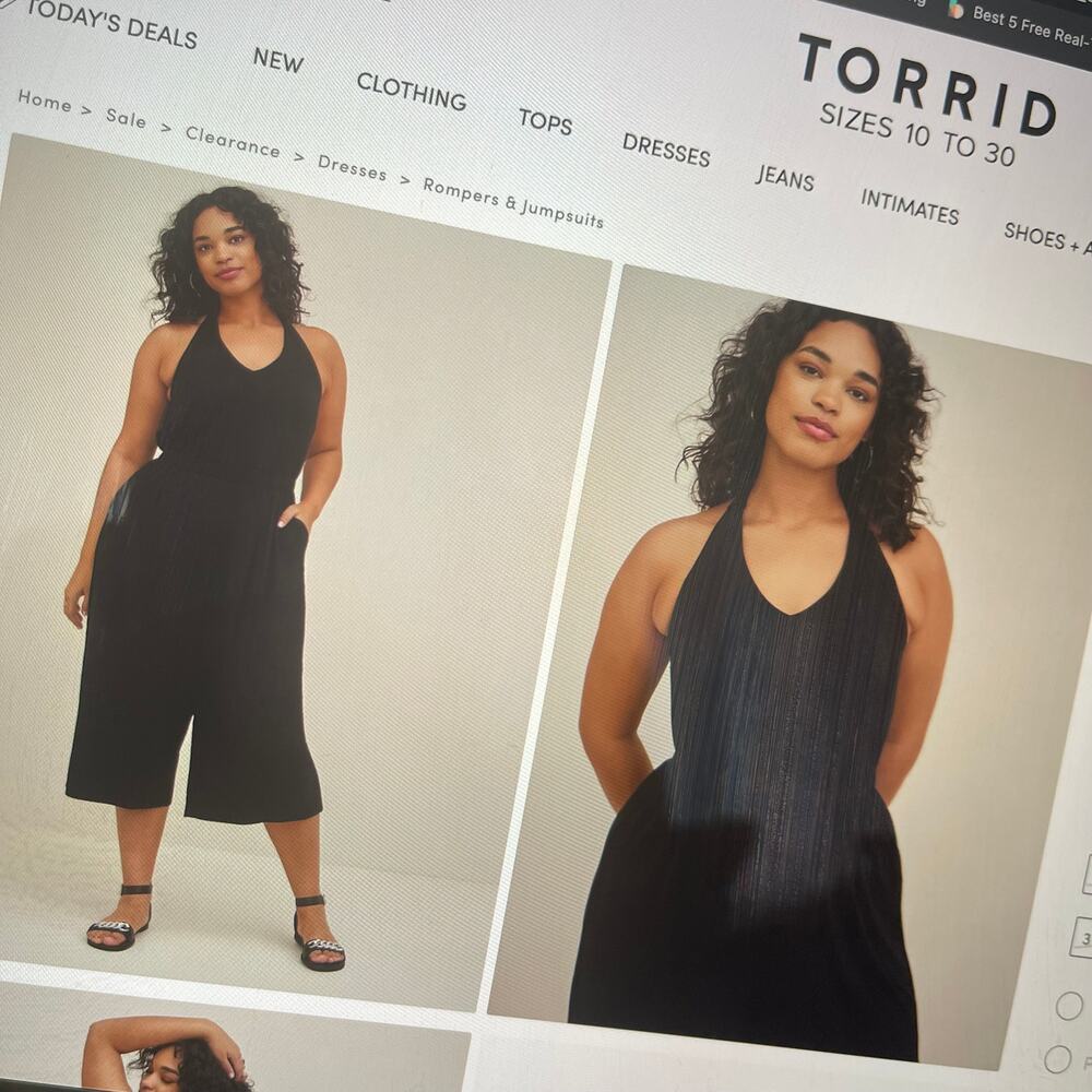 Torrid Womens 3X Halter Jumpsuit Black Super Soft Casual Wide Leg - Picture 1 of 11